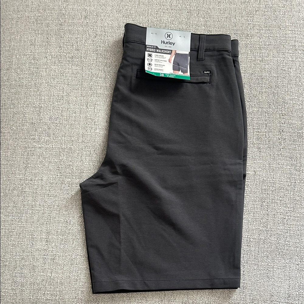 Hurley Men's Charcoal Flat Front Shorts